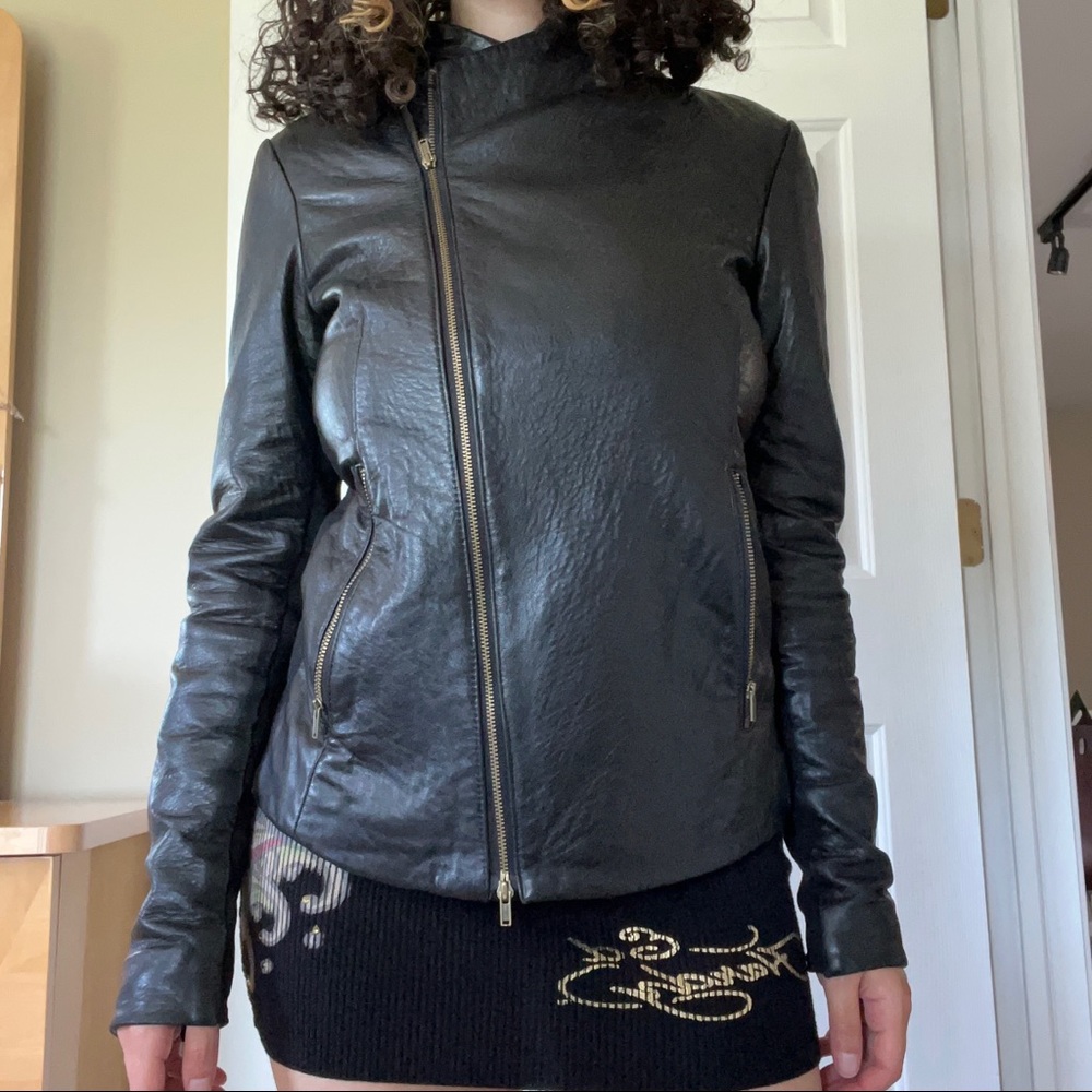 Dkny Lambskin Leather Jacket Gem